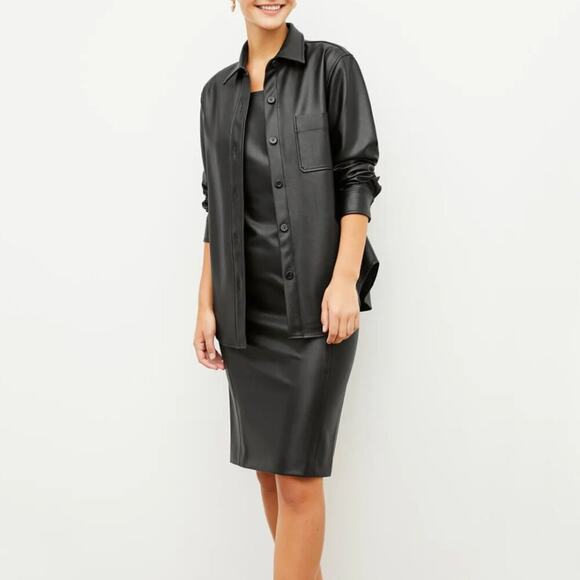 MM Lafleur The Noa Dress Vegan Leather Shift Mini Dress - Picture 2 of 11